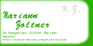 mariann zoltner business card